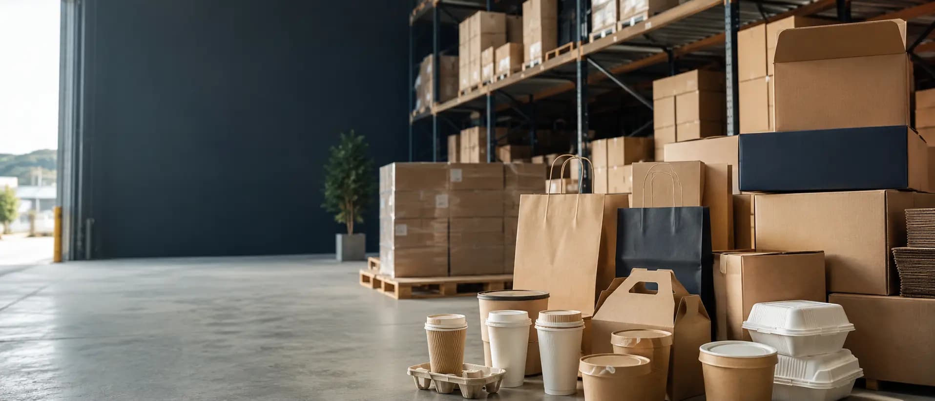 Organised wholesale packaging warehouse